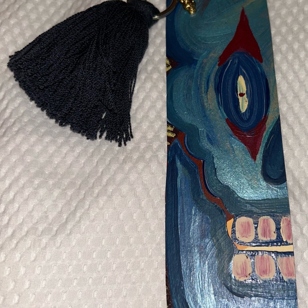 Dia De Los Muertos Skull Bookmark with Tassel